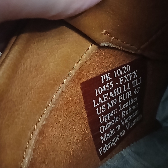 OluKai Lae'ahi Li 'Ili Brown Leather Sneakers Distressed Mens Size 9 - Picture 9 of 9